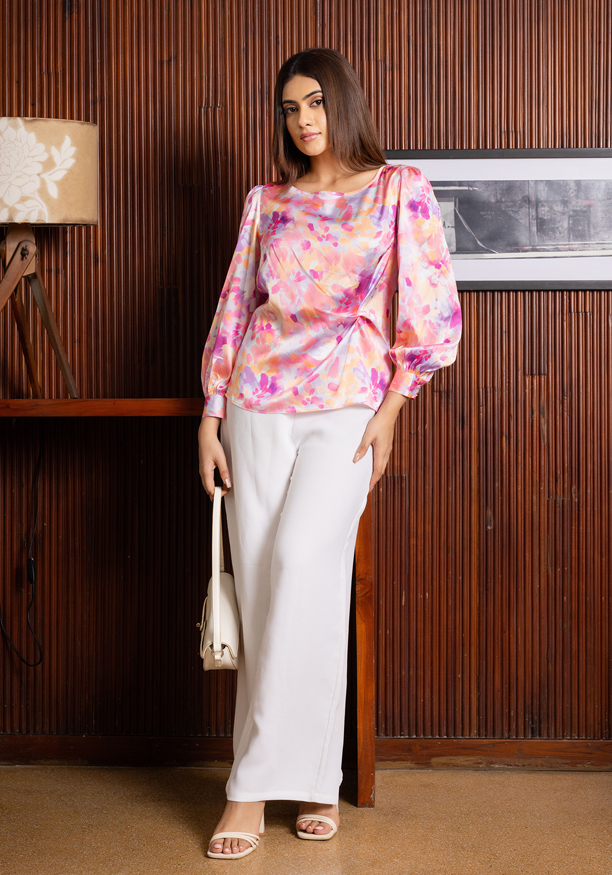 LISA LONG SLEEVE PINK BLOUSE